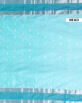 Soft Silk Saree with Intricate Zari Butti Weave and Rich Contrast Border Finish - Sky Blue