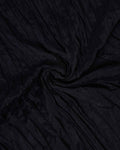 Stylish Women’s Dupatta in Soft Textured with Wrinkled Finish and Decorative Tassel Edges - Black-Close Up