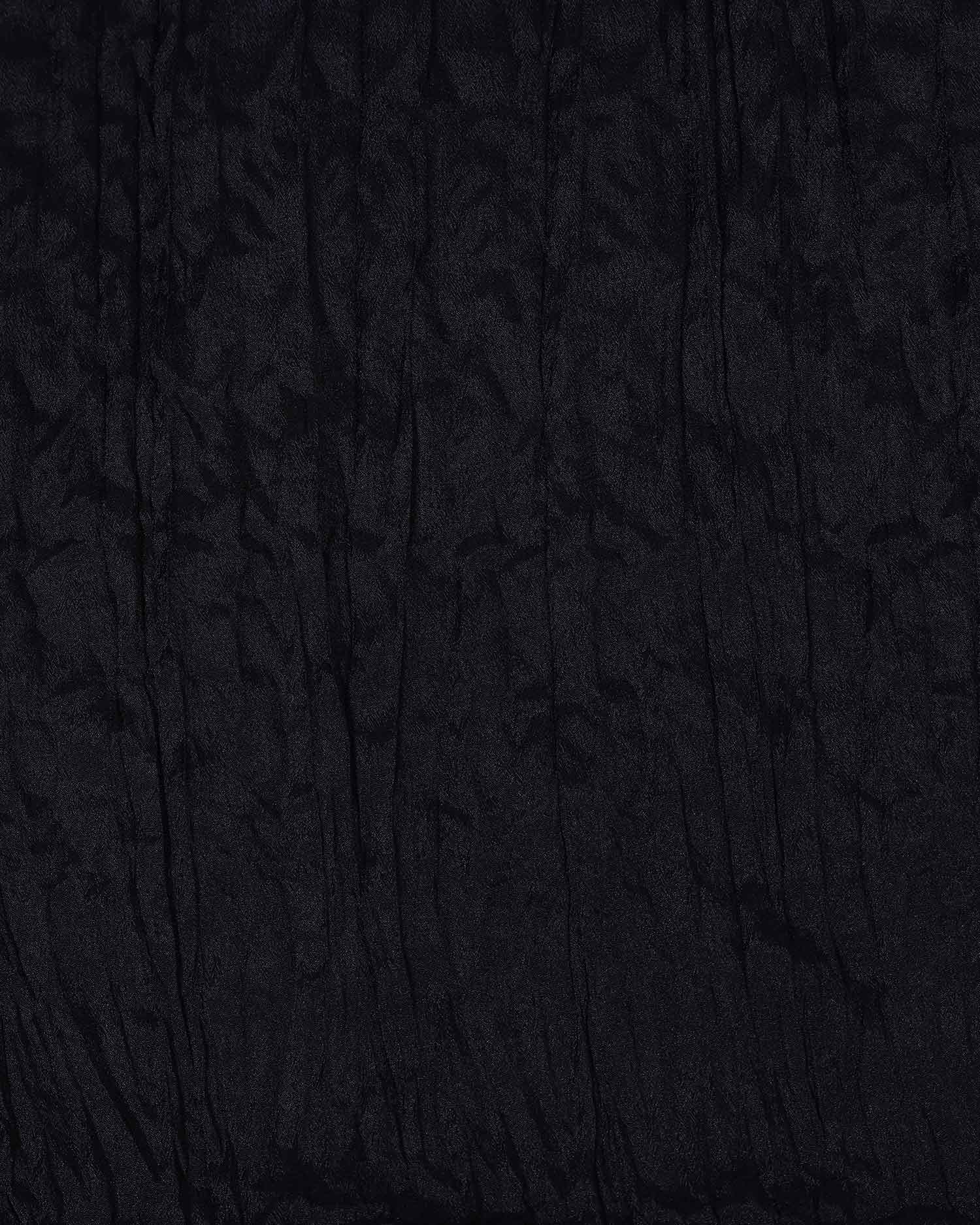 Stylish Women’s Dupatta in Soft Textured with Wrinkled Finish and Decorative Tassel Edges - Black-Full Image