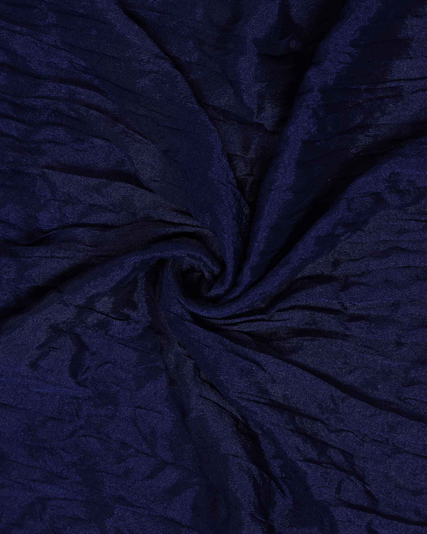 Stylish Women’s Dupatta in Soft Textured with Wrinkled Finish and Decorative Tassel Edges - Dark Blue-Close Up