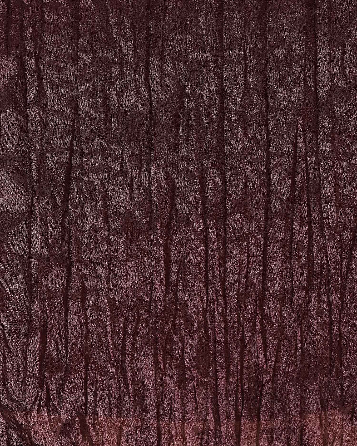 Elegant Women’s Dupatta in Soft Textured with Wrinkled Finish and Decorative Tassel Edges, Brown