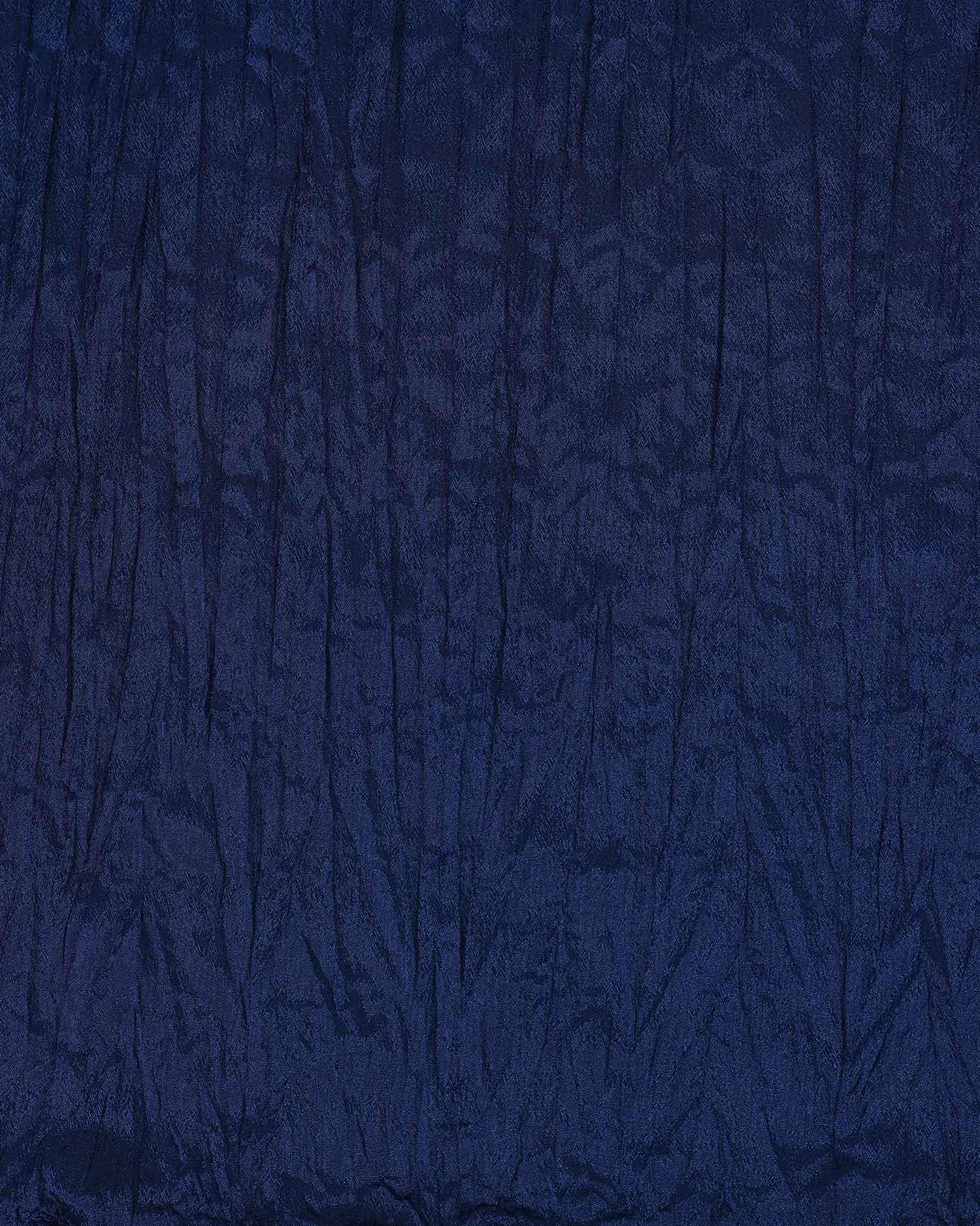 Elegant Women’s Dupatta in Soft Textured with Wrinkled Finish and Decorative Tassel Edges, Dark Blue