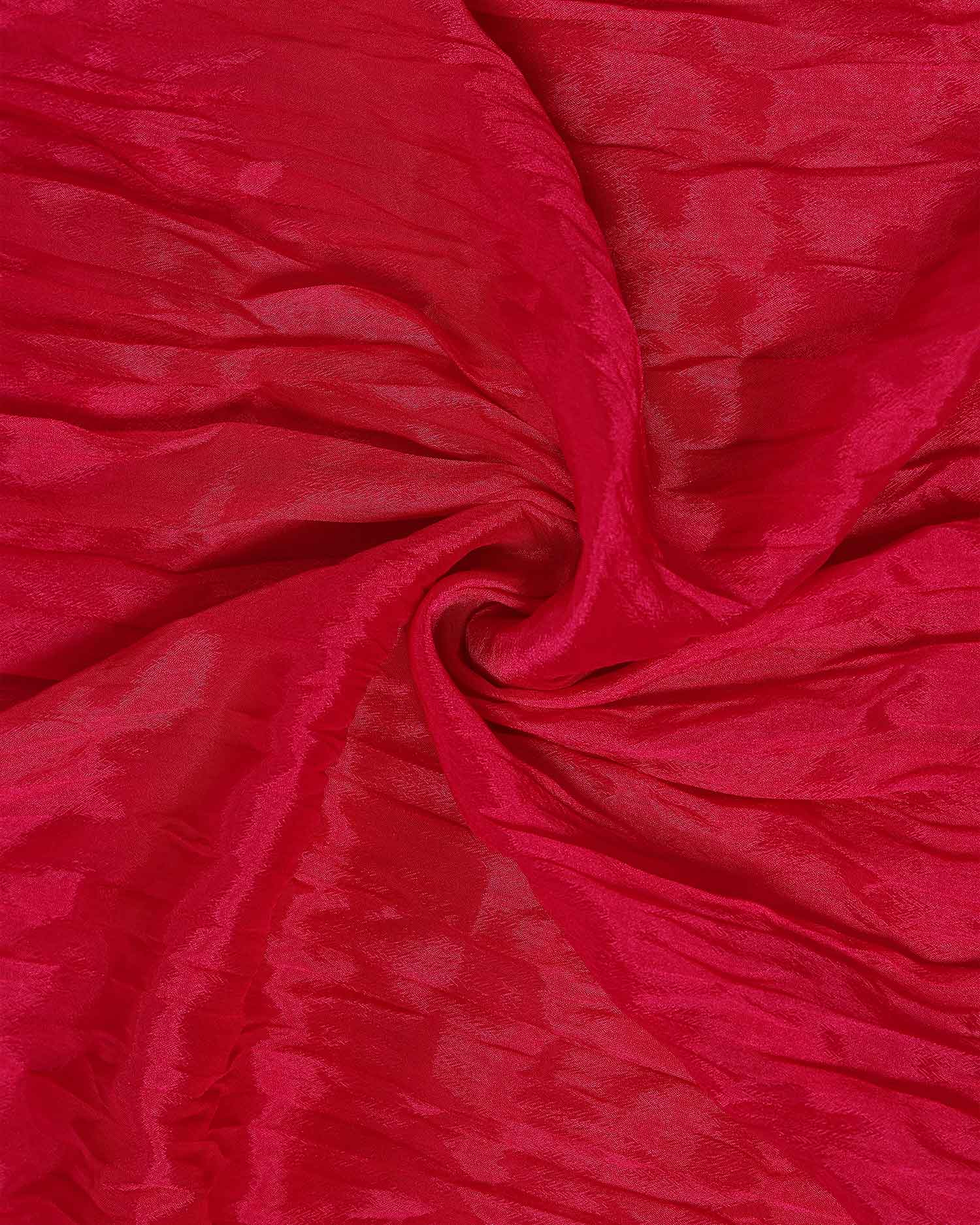 Elegant Women’s Dupatta in Soft Textured with Wrinkled Finish and Decorative Tassel Edges, Deep Pink