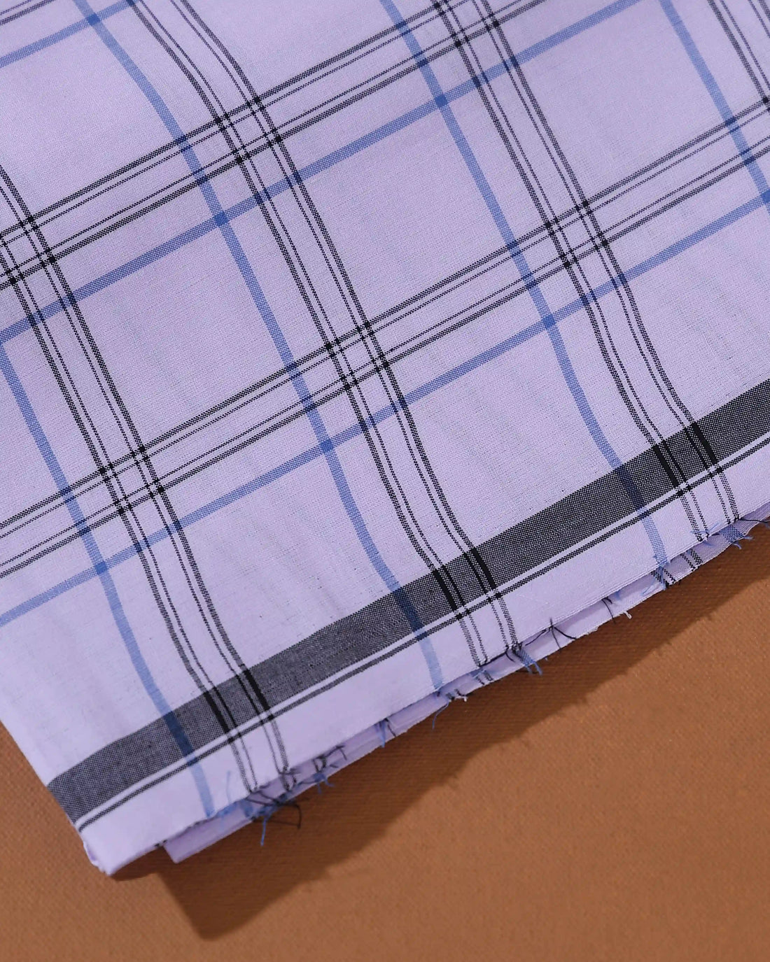 Men’s Kibs Brand Premium Cotton Lungi 2.20 Meter Length with Checked Pattern - White