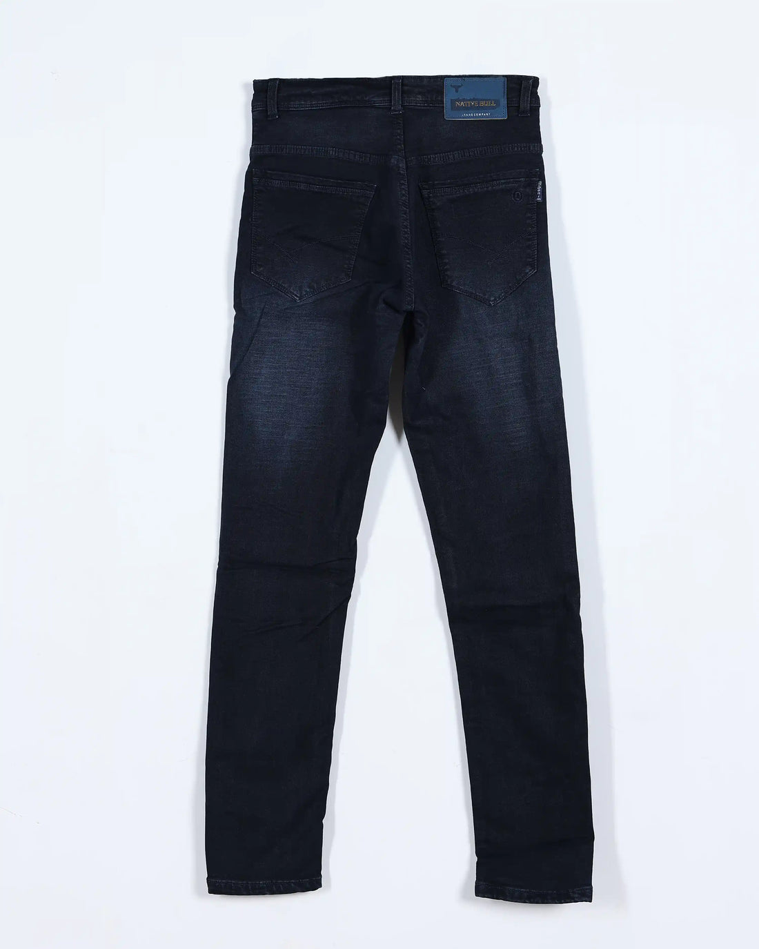 Men’s Nativebull Slim Fit Mid Rise Denim Jeans with Classic Pocket Design Button Closure and Belt Loops - Black