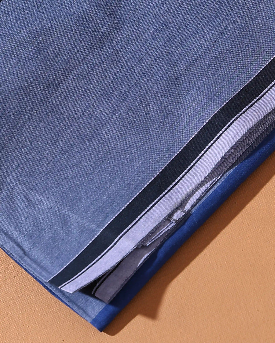 Men’s Sangu Brand Premium Cotton Lungi 2.10 Meter Length with Striped Pattern - Blue