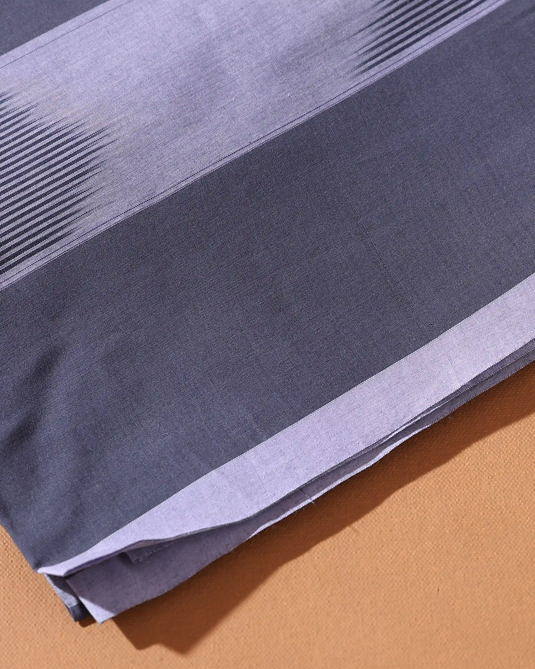 Men’s Sangu Brand Premium Cotton Lungi 2.10 Meter Length with Striped Pattern - Grey