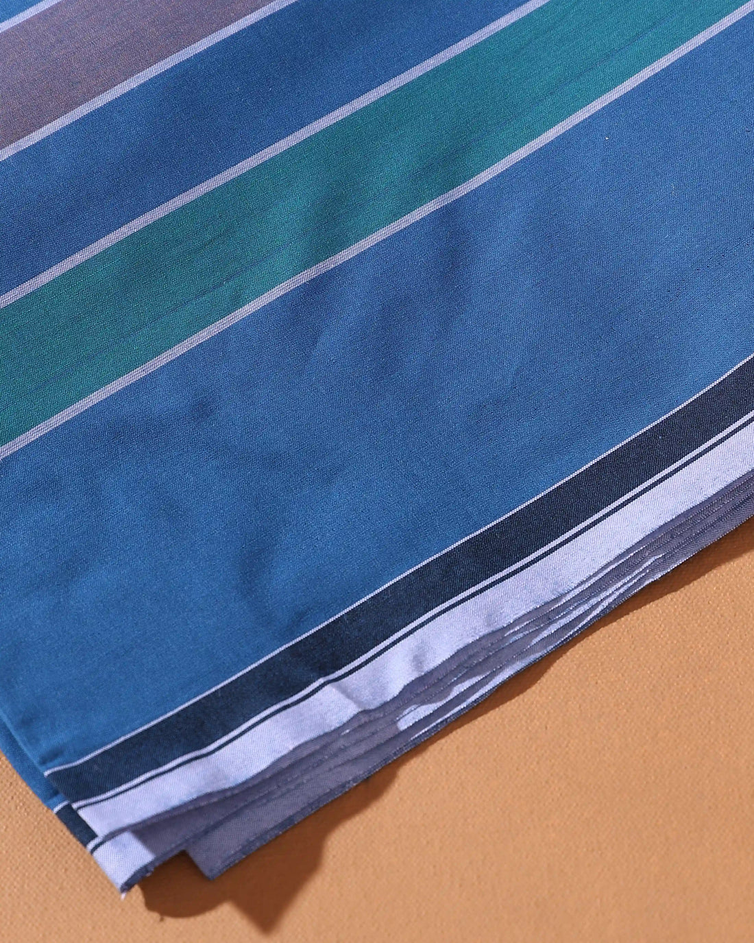 Men’s Sangu Brand Premium Cotton Lungi 2.10 Meter Length with Striped Pattern - Blue