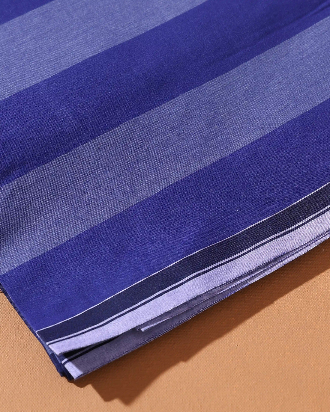 Men’s Sangu Brand Premium Cotton Lungi 2.10 Meter Length with Striped Pattern - Dark Blue