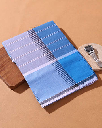 Men’s Nandu Brand Premium Cotton Lungi 2.20 Meter Length with Striped Pattern - Multi