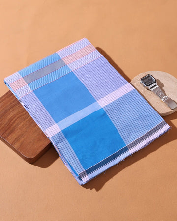 Men’s Nandu Brand Premium Cotton Lungi 2.20 Meter Length with Striped Pattern - Multi