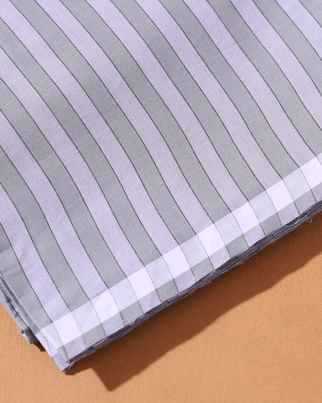 Men’s Nandu Brand Premium Cotton Lungi 2.20 Meter Length with Striped Pattern - Grey
