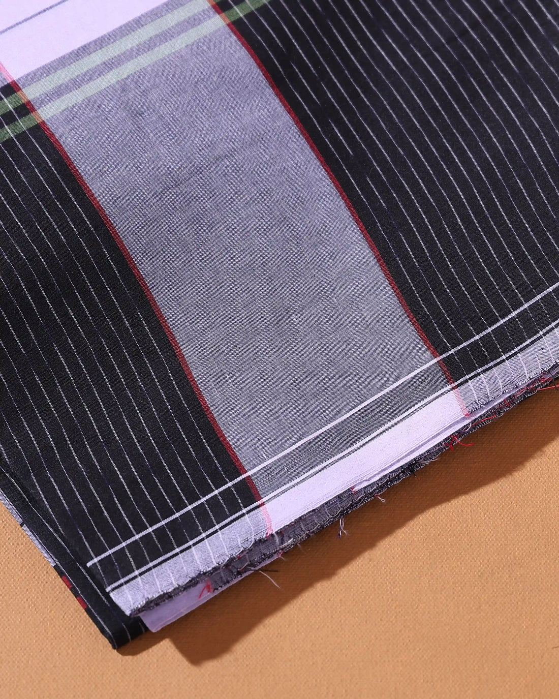 Men’s Nandu Brand Premium Cotton Lungi 2.20 Meter Length with Striped Pattern - Multi