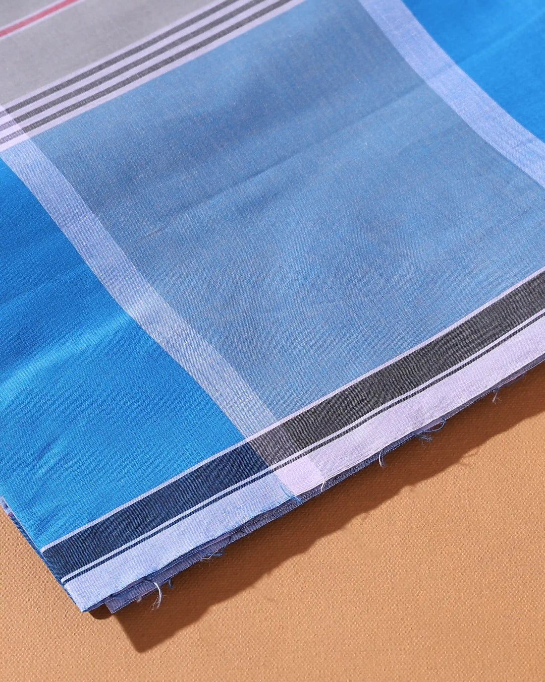Men’s Nandu Brand Premium Cotton Lungi 2.20 Meter Length with Striped Pattern - Blue