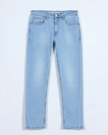Men’s Nativebull Mid Rise Denim Jeans with Classic Pocket Styling and Straight Leg Design - Light Blue