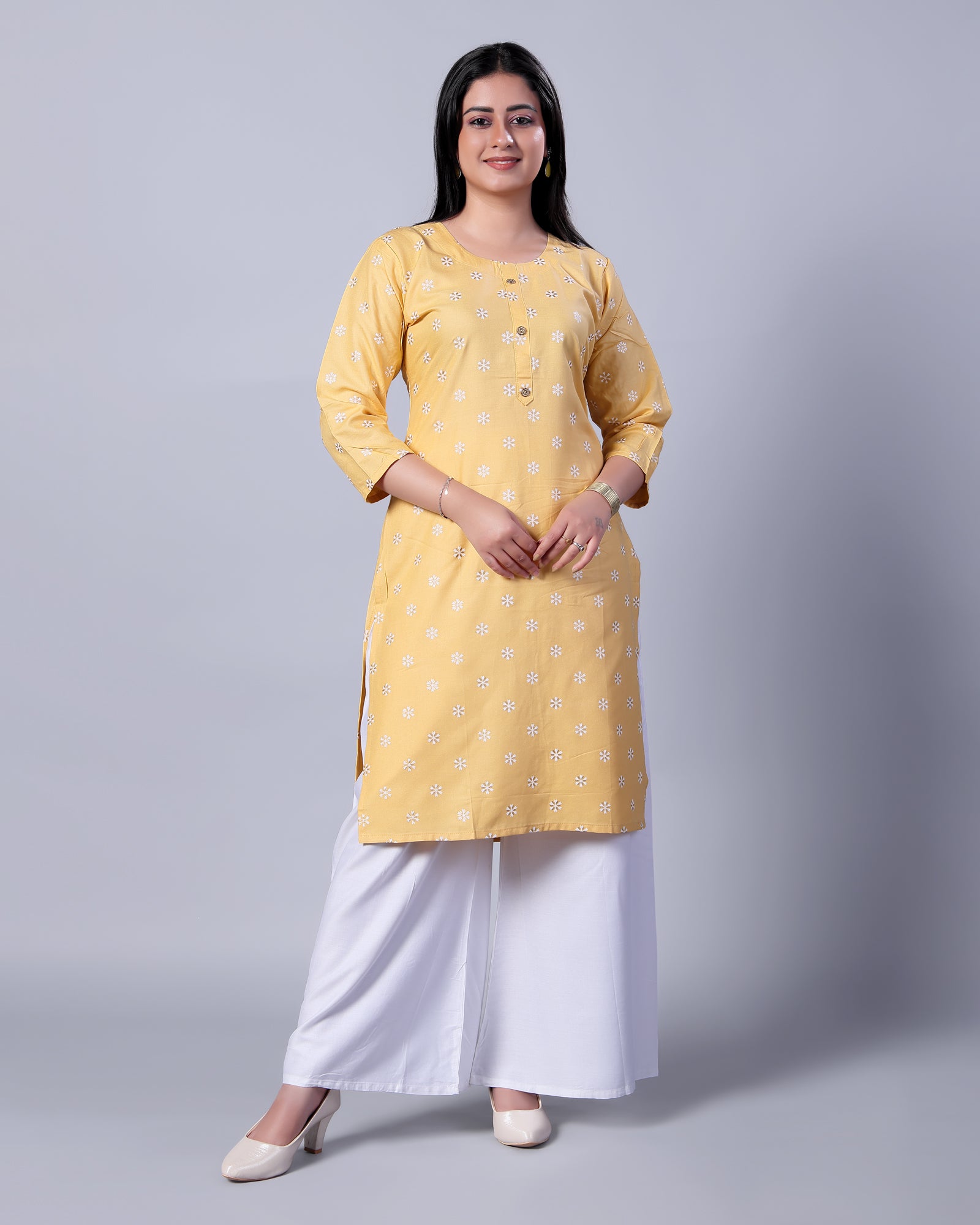 Yellow Colour Top & Palazzo Set
