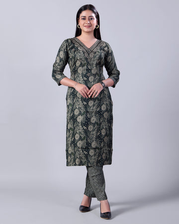 Green Colour Top & Palazzo Set