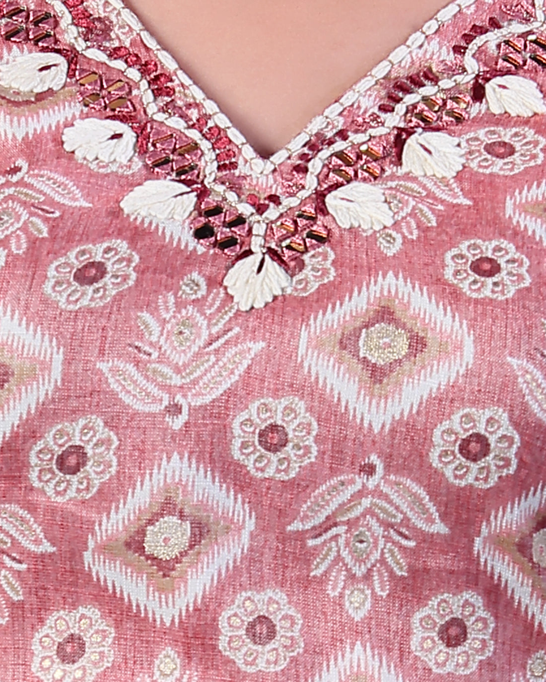 Onion Pink Colour Top & Palazzo Set