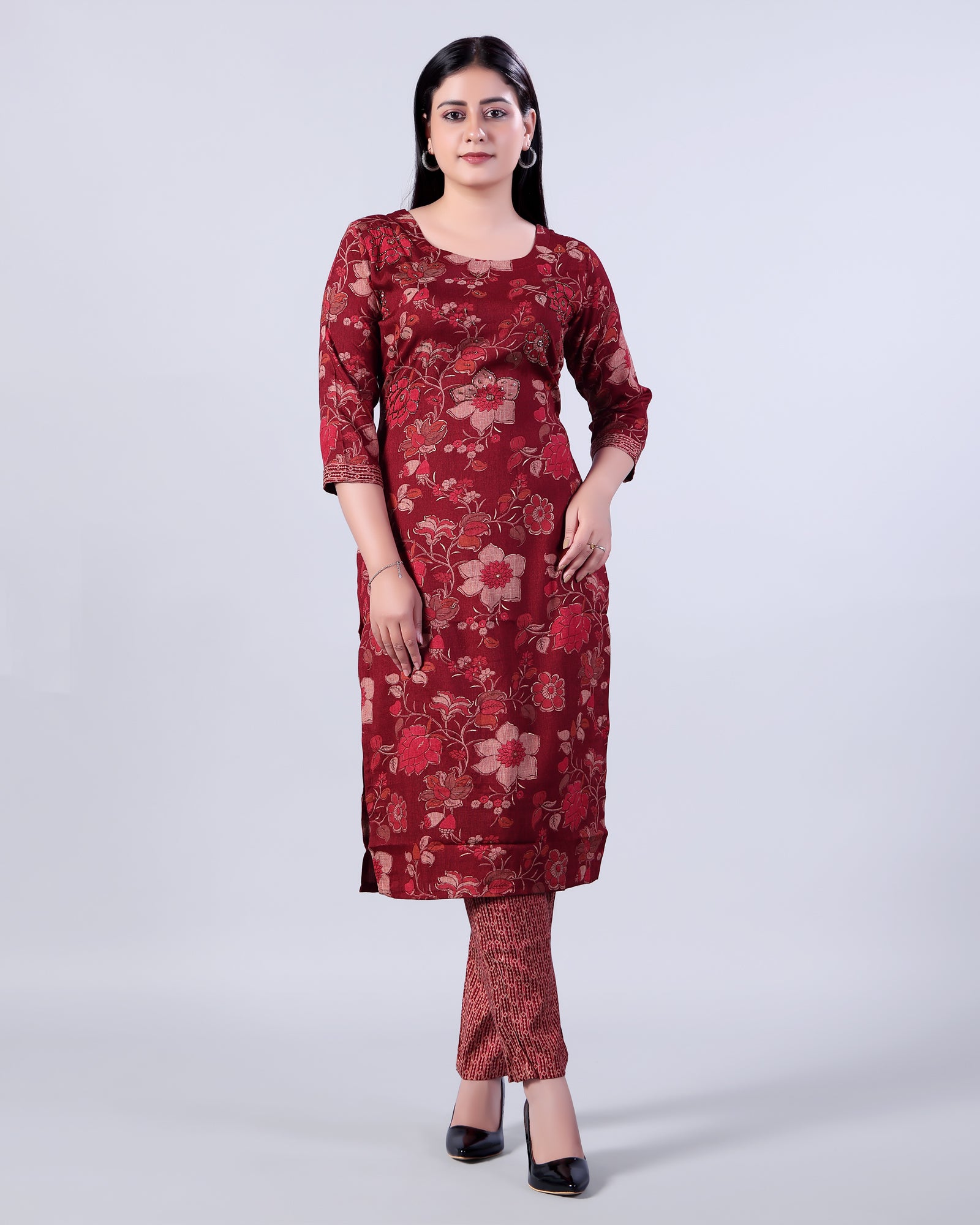 Red Colour Top & Palazzo Set