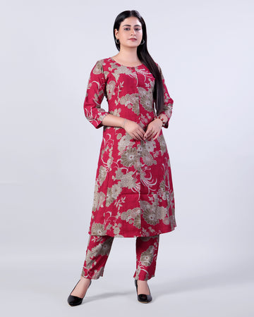 Magenta Colour Top & Palazzo Set