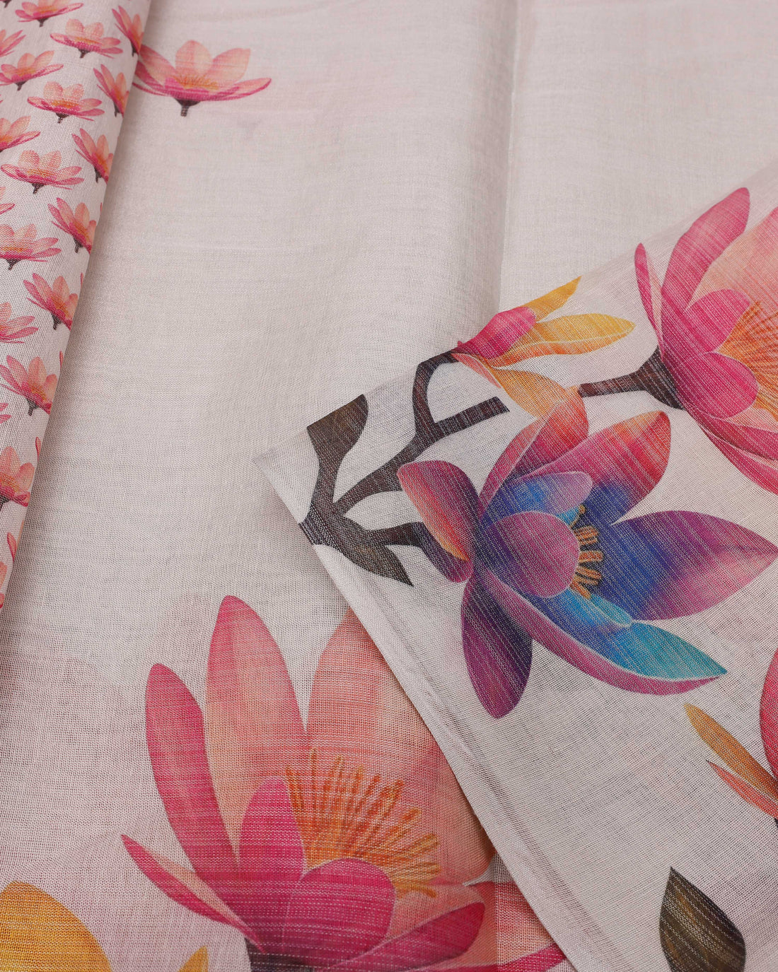 Light Grey Printed Tissue Saree