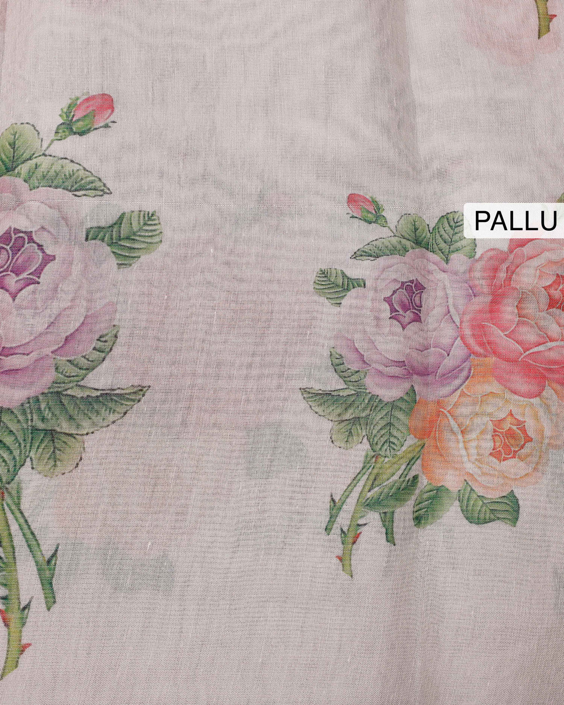 Ethnic Floral Printed Tissue Saree - Grey