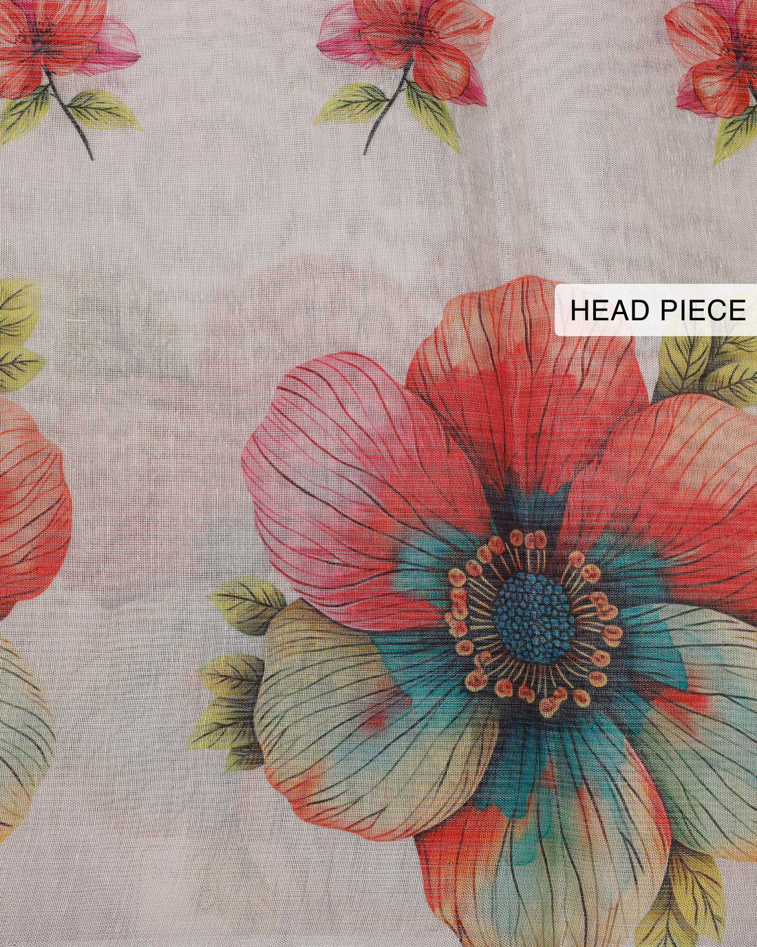 Ethnic Floral Printed Tissue Saree - Grey