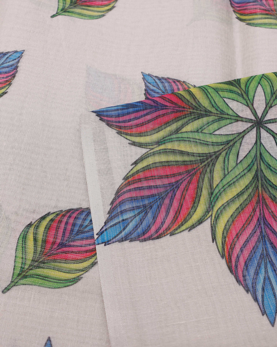 Ethnic Floral Printed Tissue Saree - Grey