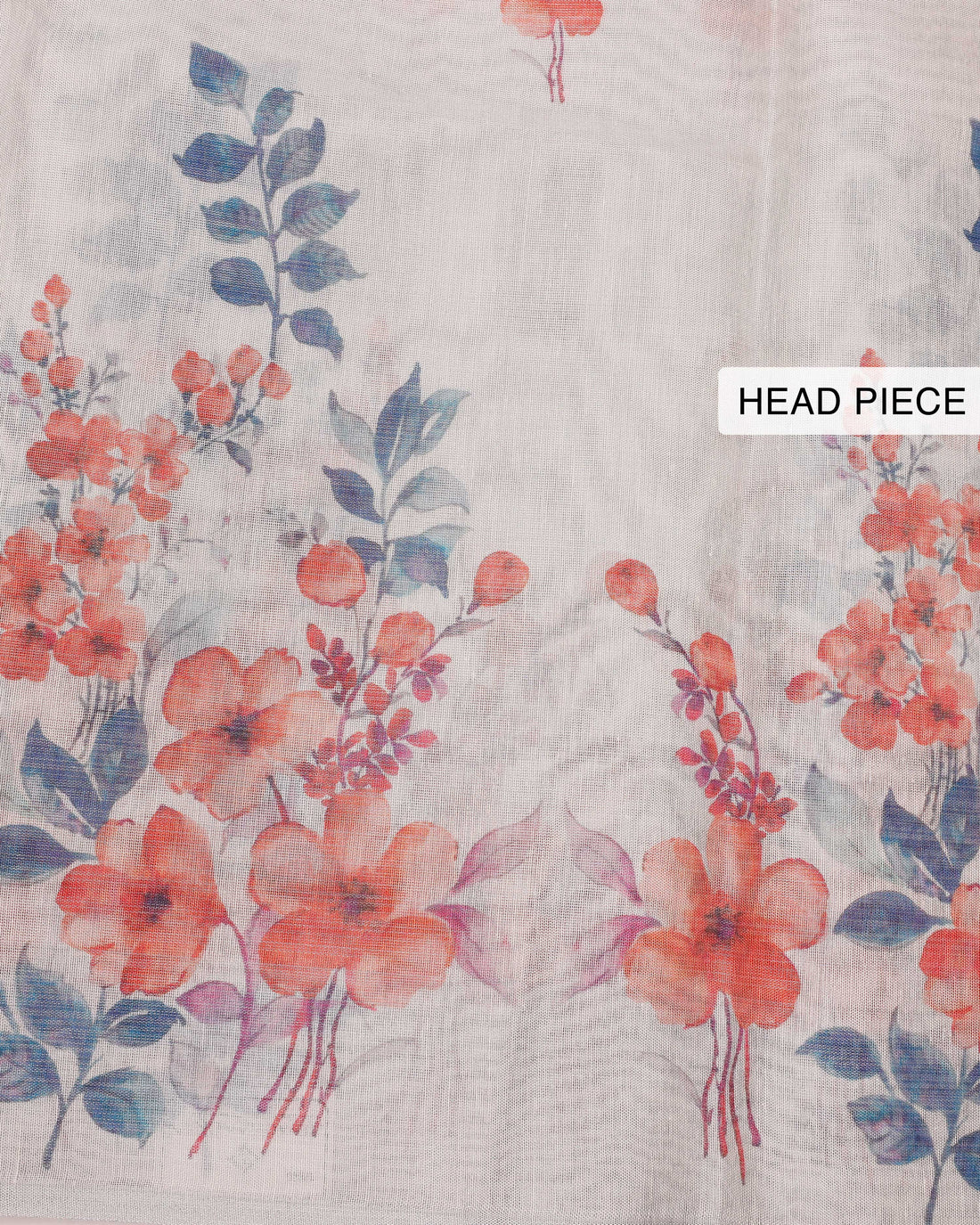 Ethnic Floral Printed Tissue Saree - Grey