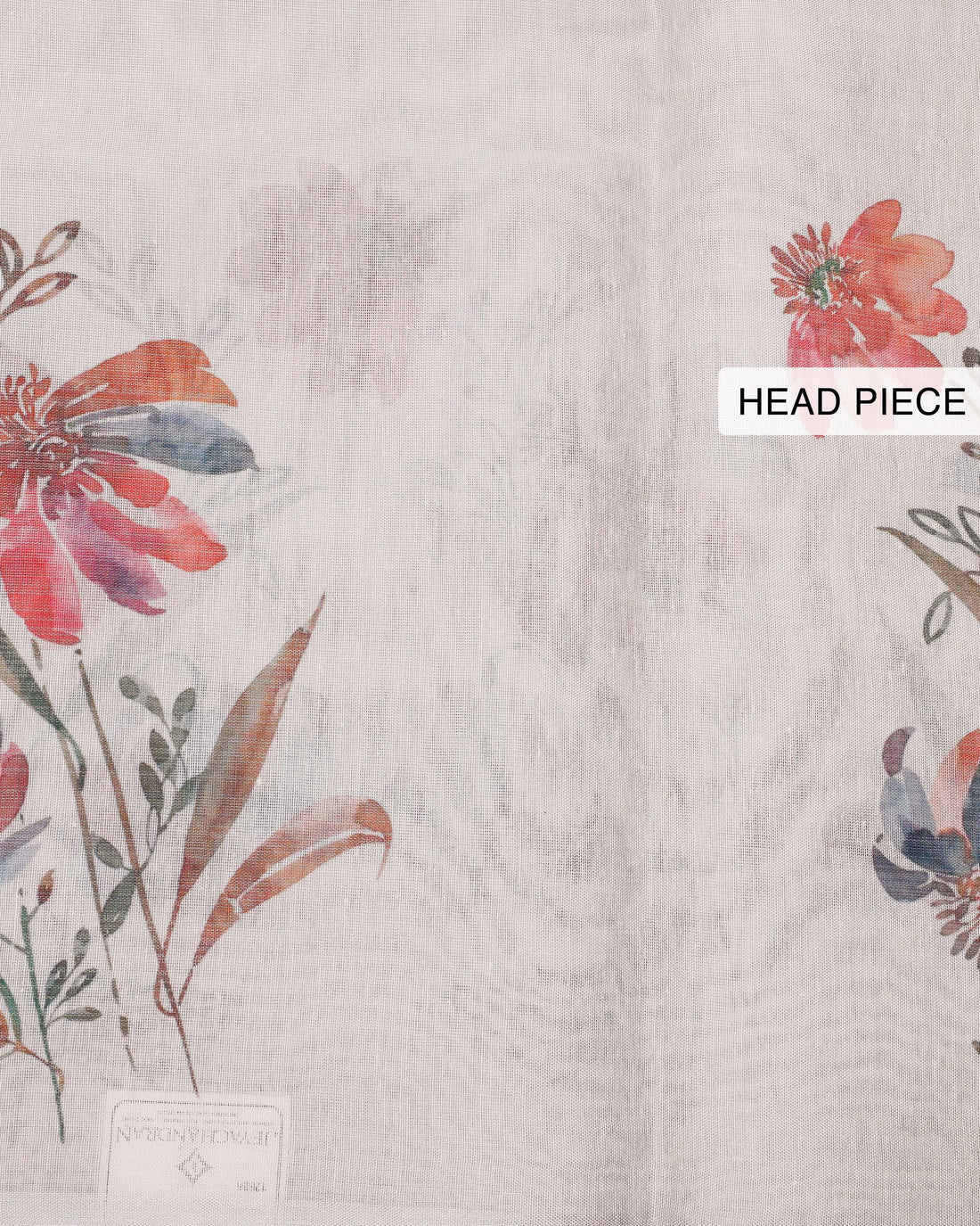 Ethnic Floral Printed Tissue Saree - Grey