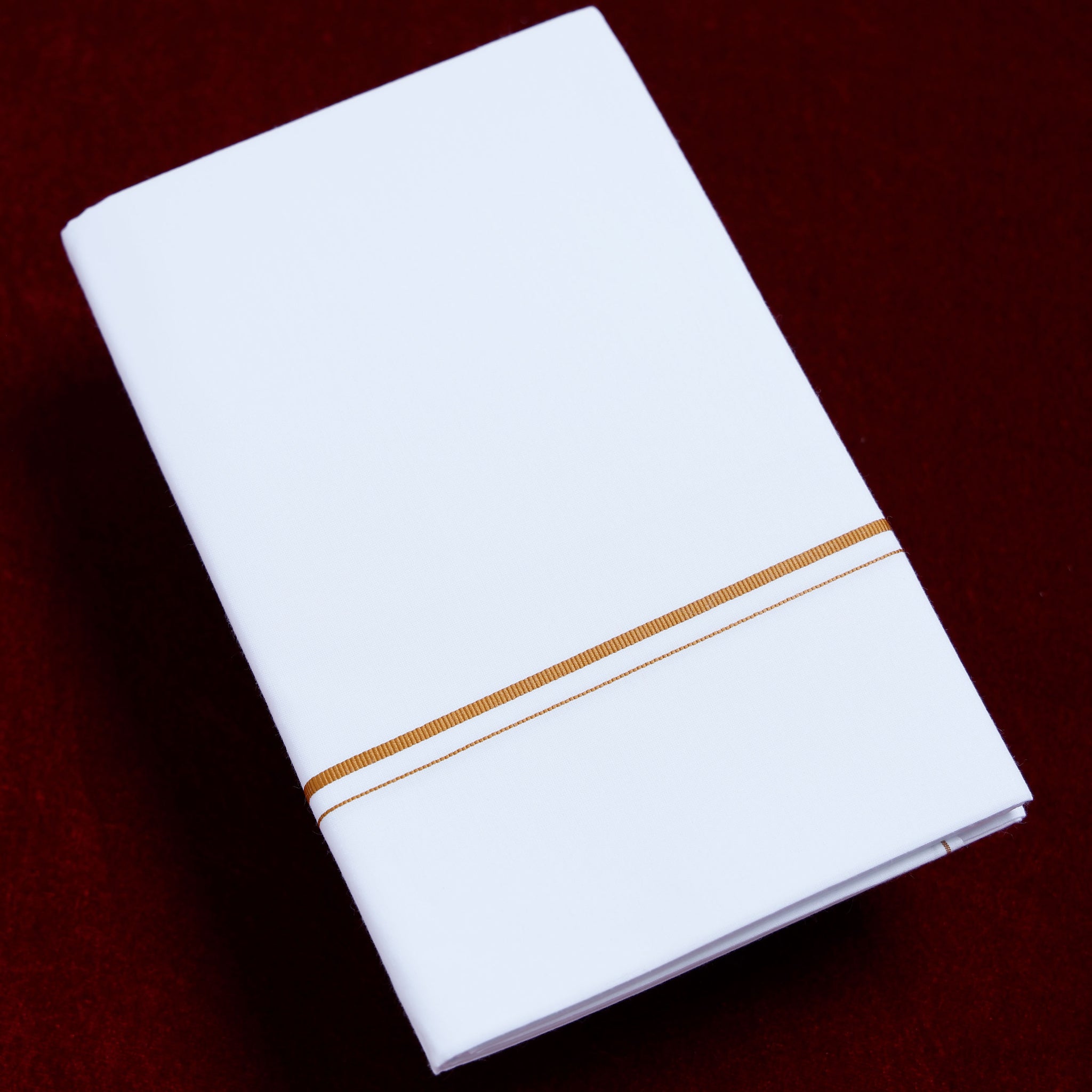 Alaya White Cotton Dhoti with Brown Border