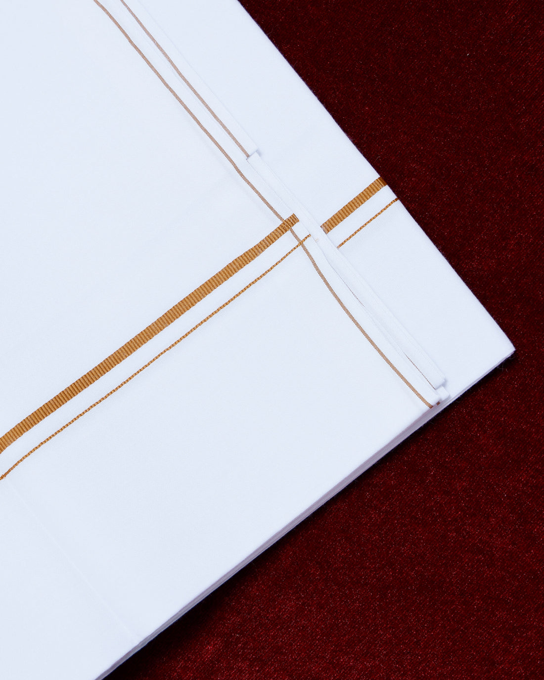 Alaya White Cotton Dhoti with Brown Border