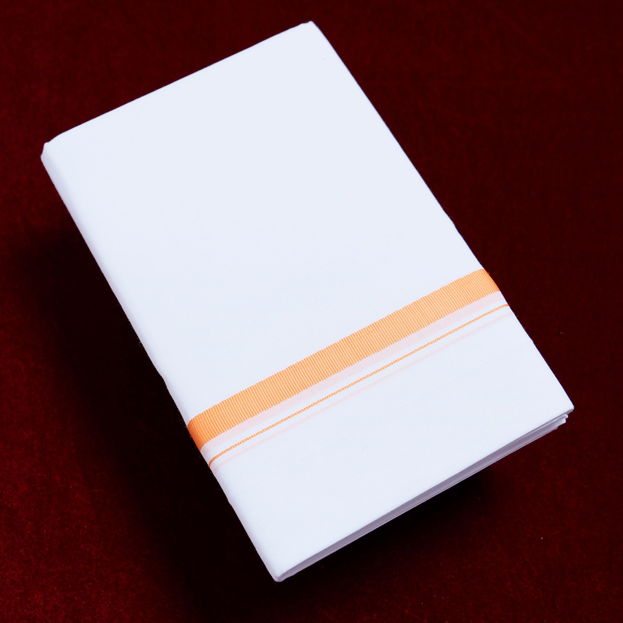Alaya White Cotton Dhoti with Orange Border