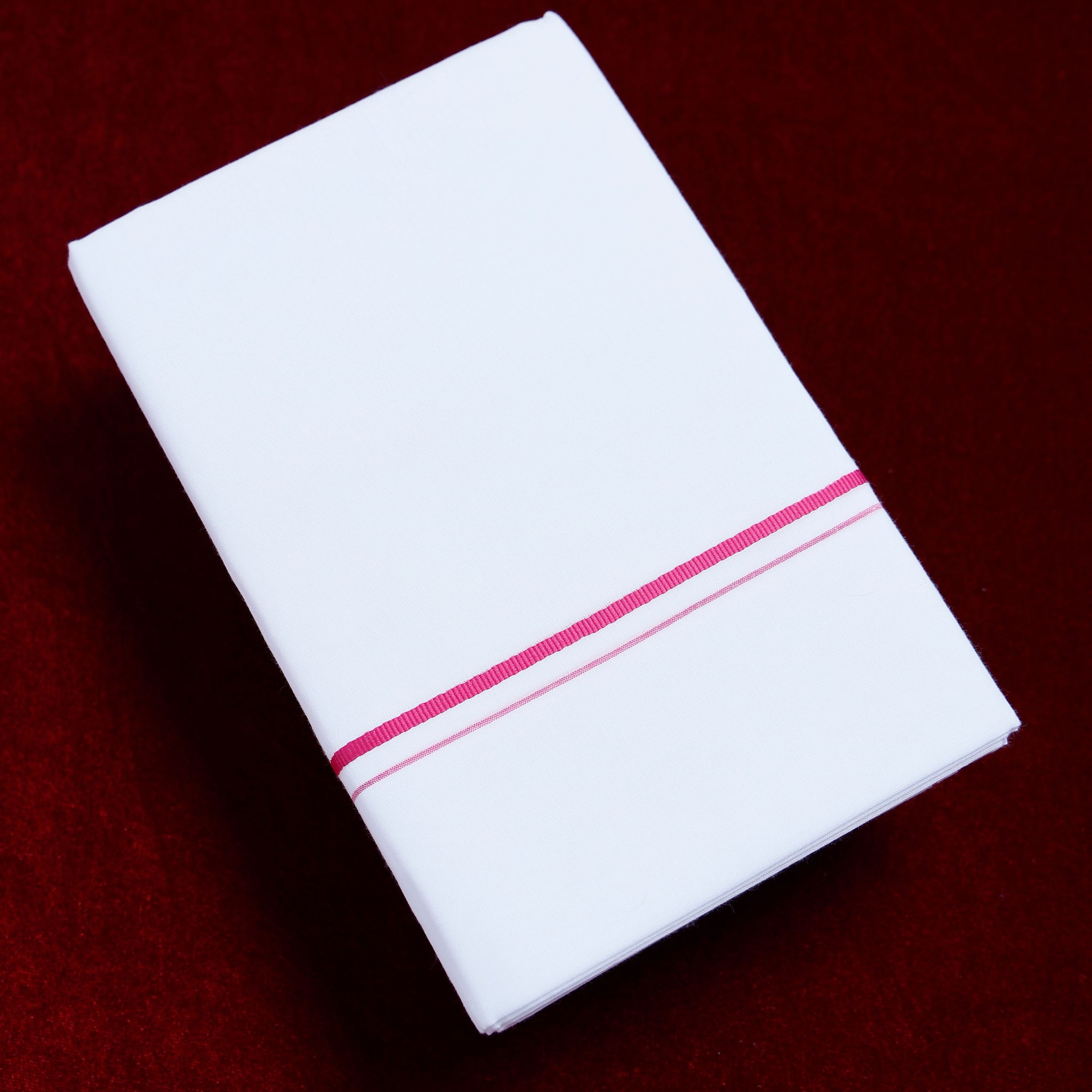 Alaya White Cotton Dhoti with Pink Border