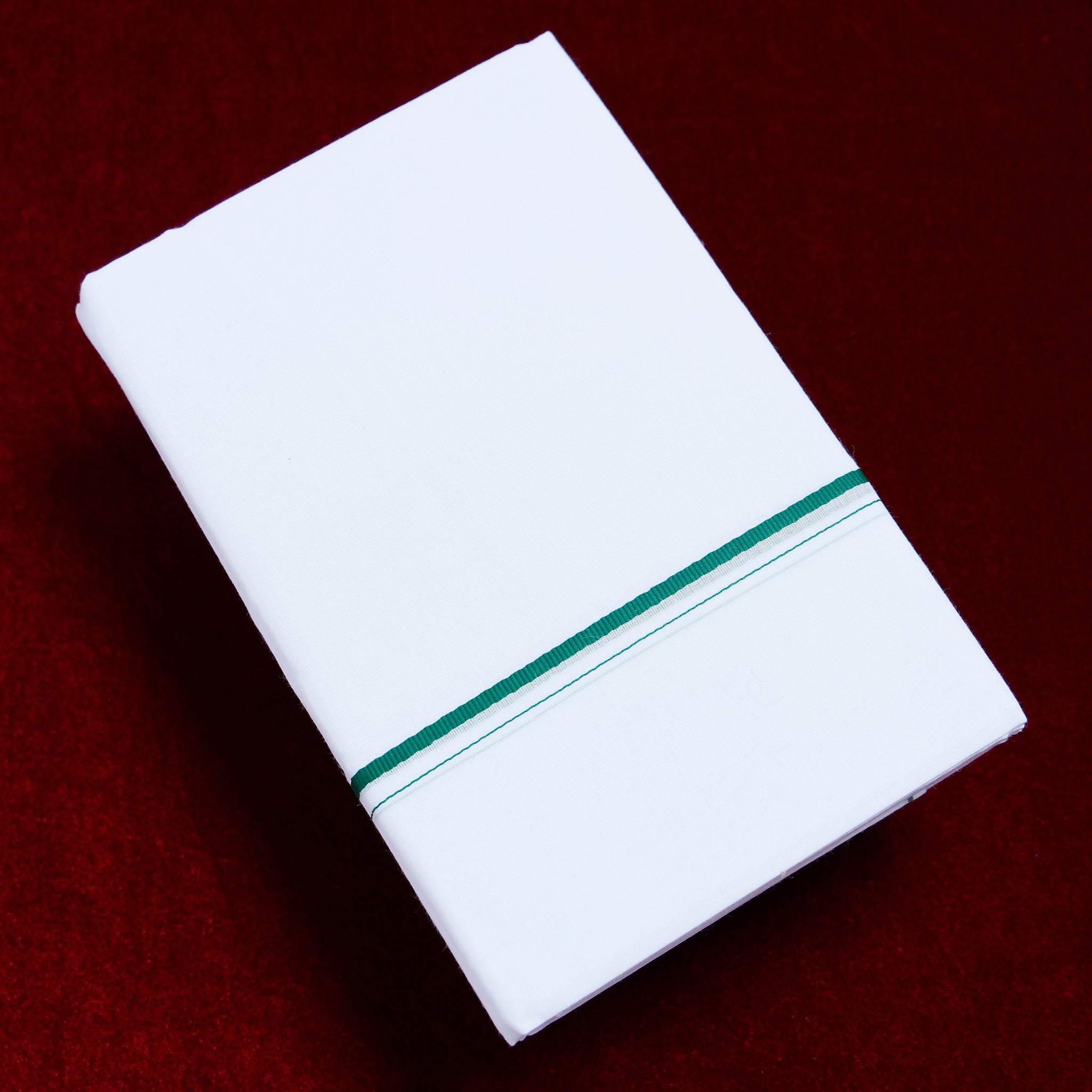 Alaya White Cotton Dhoti With Green Border