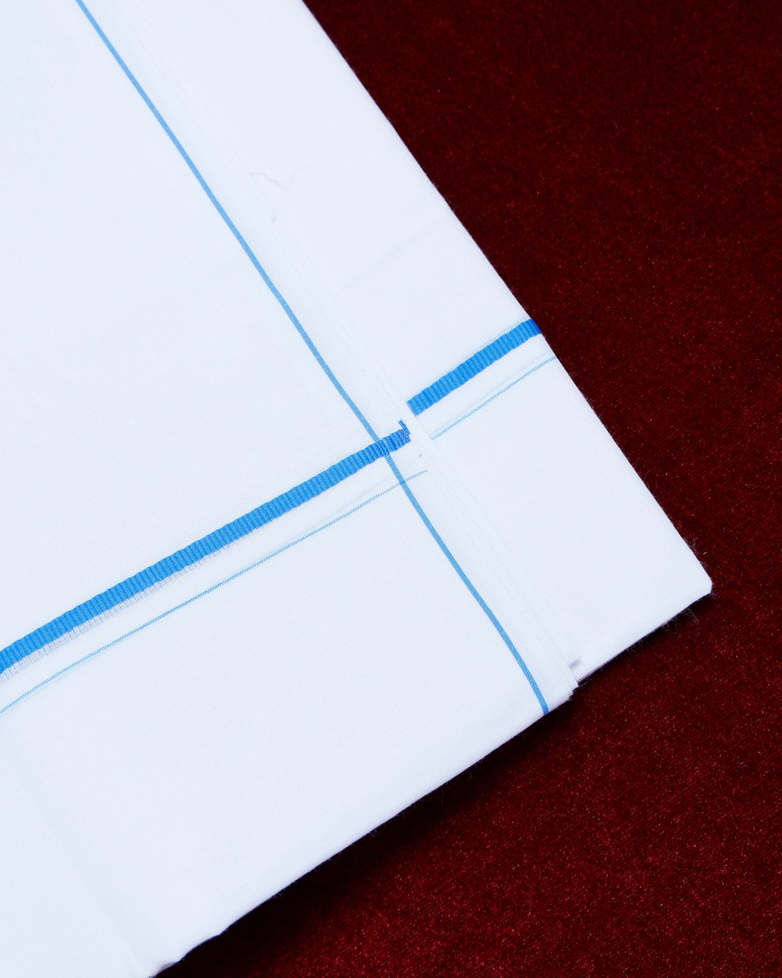 Alaya White Cotton Dhoti With Blue Border