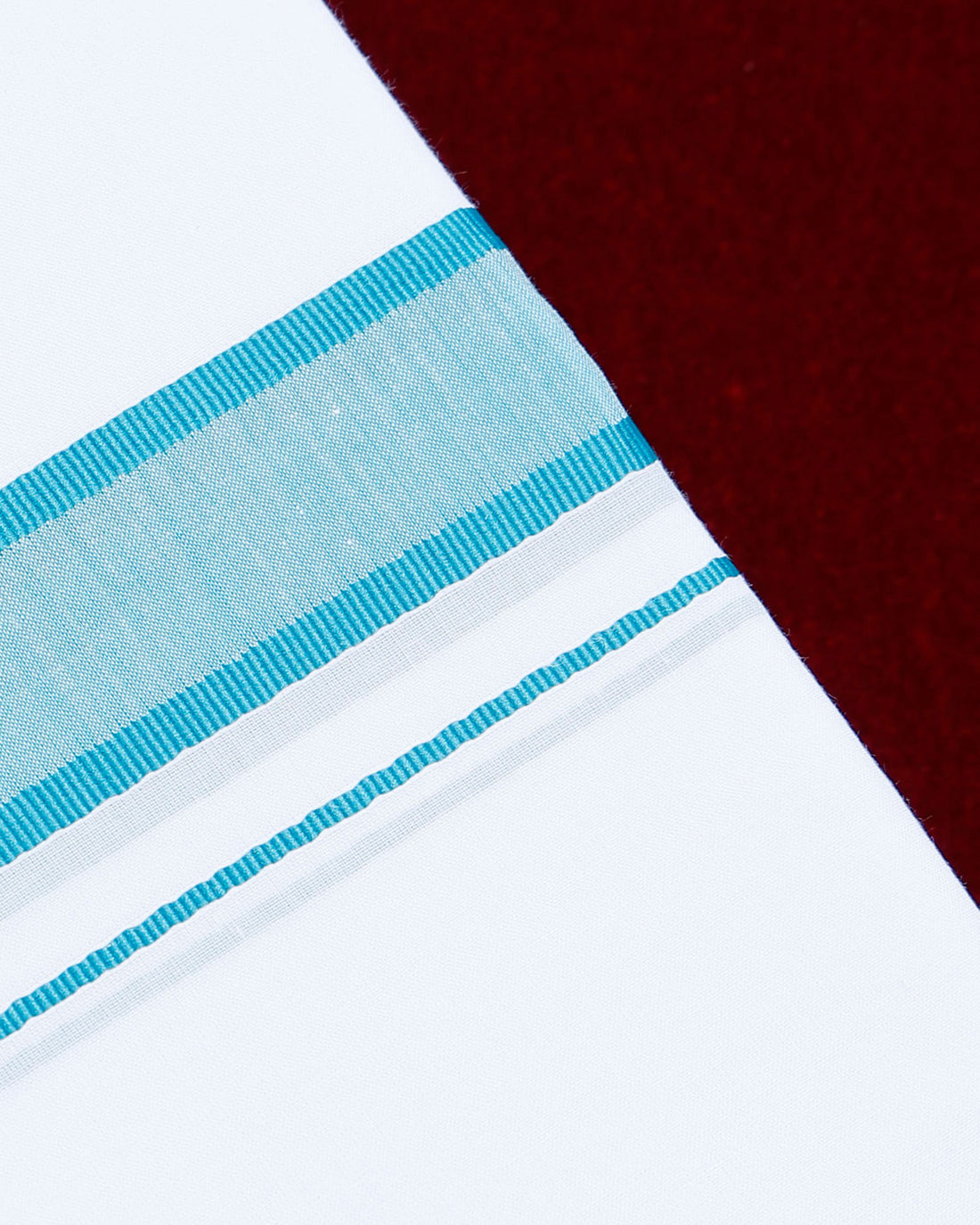Ramraj White Cotton Dhoti With Blue Border