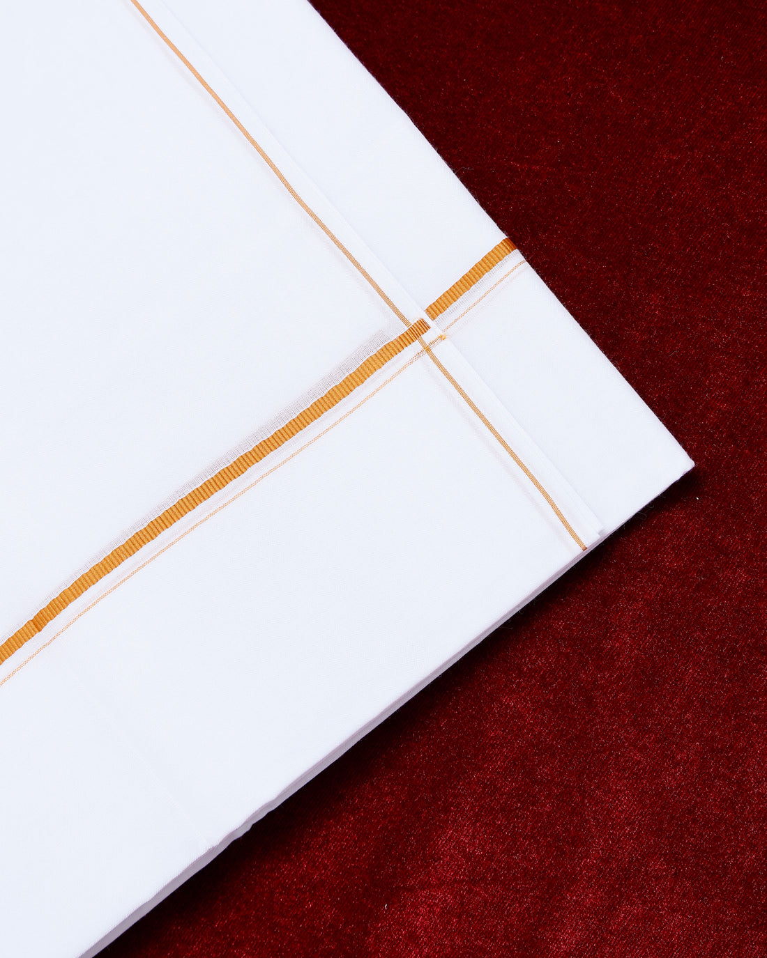 Ramraj White Cotton Dhoti With Gold Border