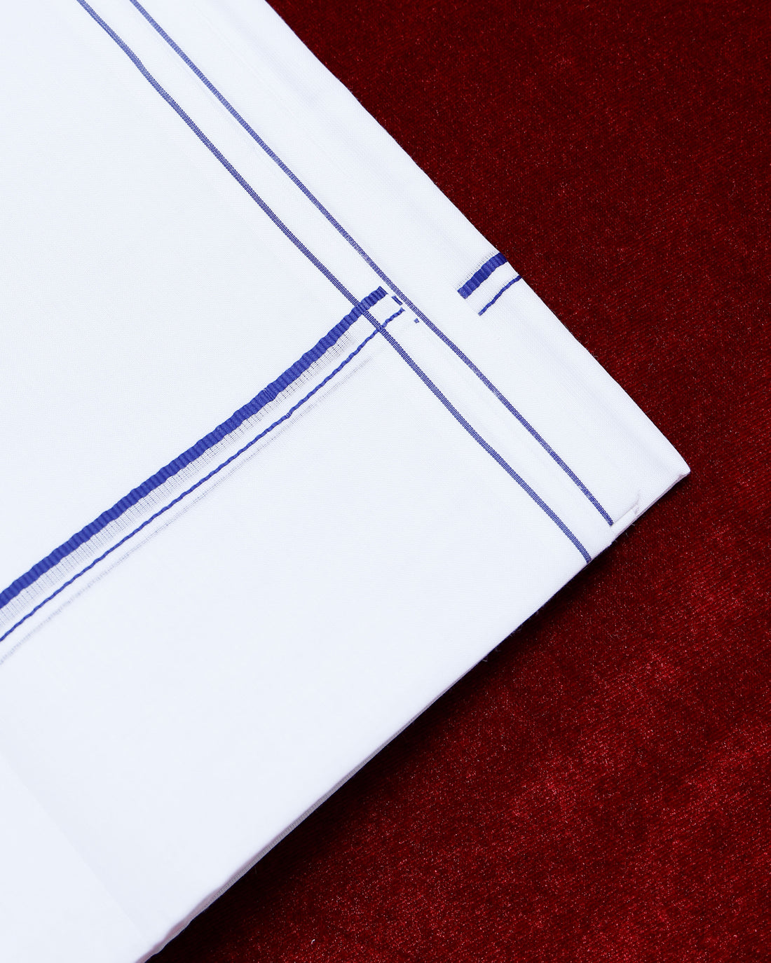 Ramraj White Cotton Dhoti With Blue Border