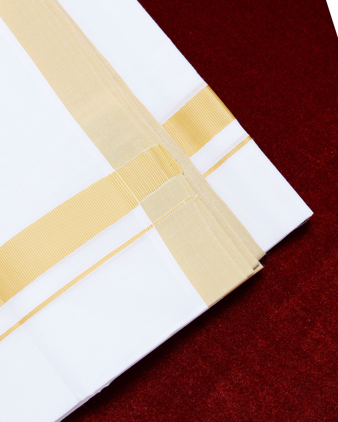 Ramraj White Cotton Dhoti With Gold Border