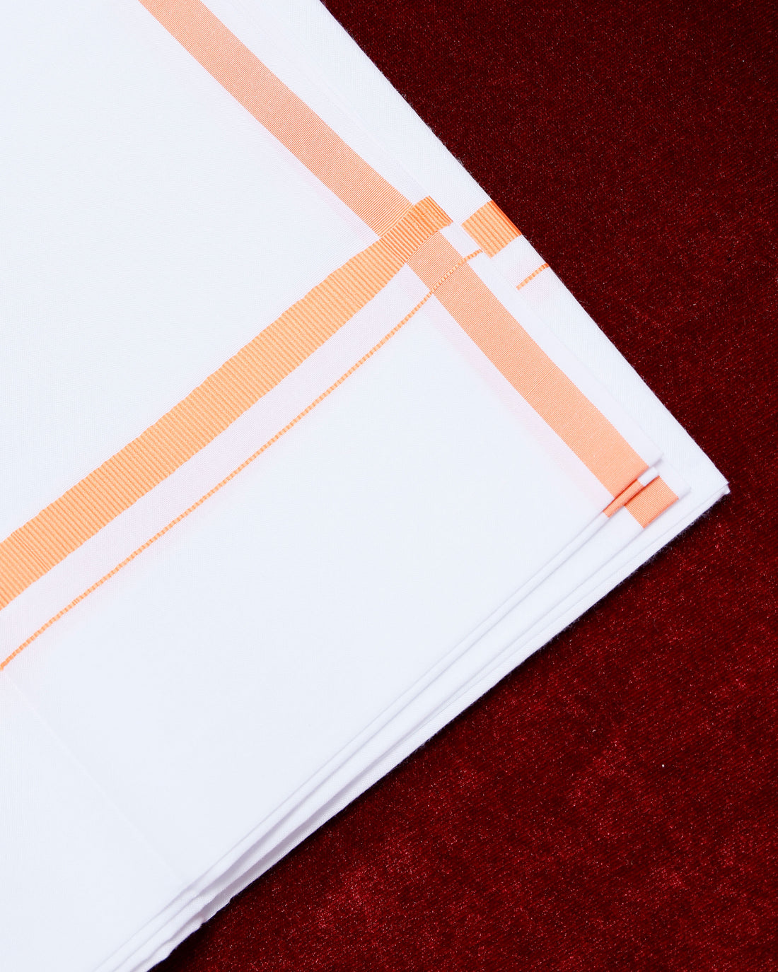 Ramraj White Cotton Dhoti With Orange Border