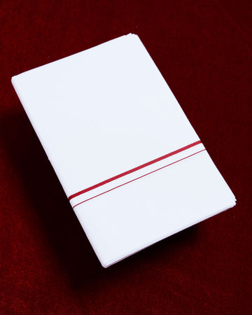 Ramraj White Cotton Dhoti With Red Border