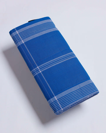 JKT Brand Blue Checkered 2.10 m Stitched Lungi