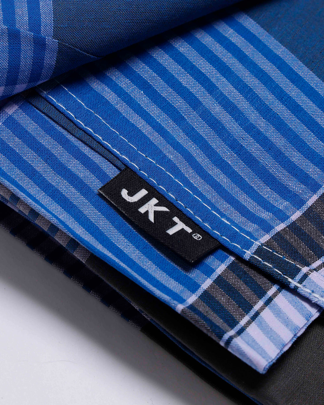 JKT Brand Blue Striped 2.10 m Stitched Lungi