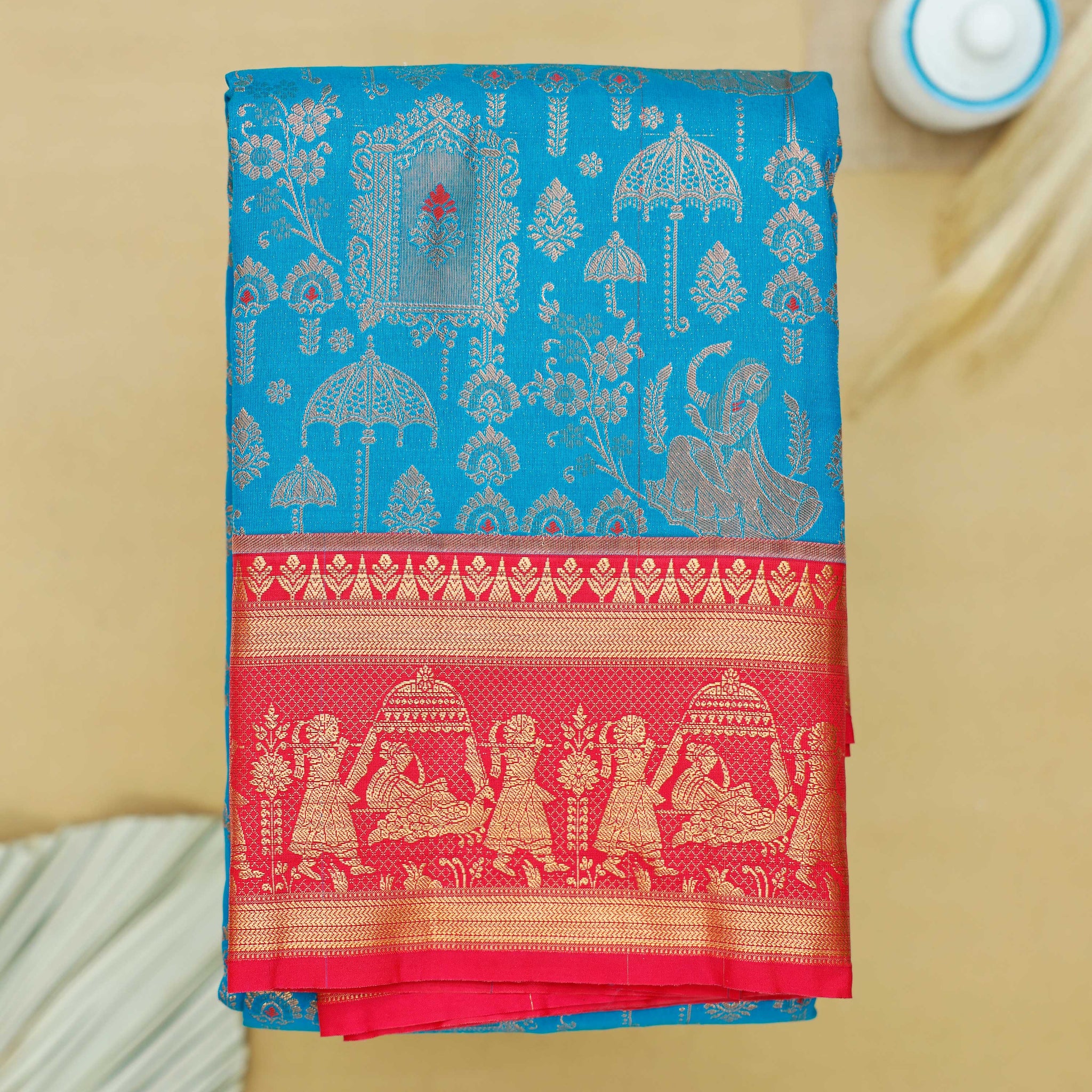 Blue Colour Niranjana Silk Saree
