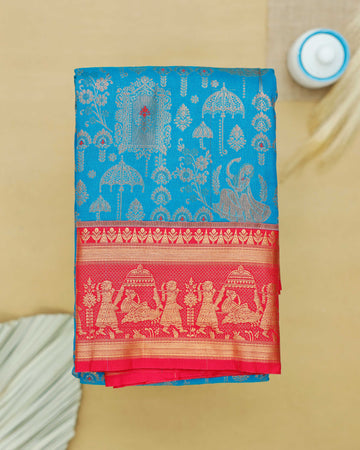 Blue Colour Niranjana Silk Saree