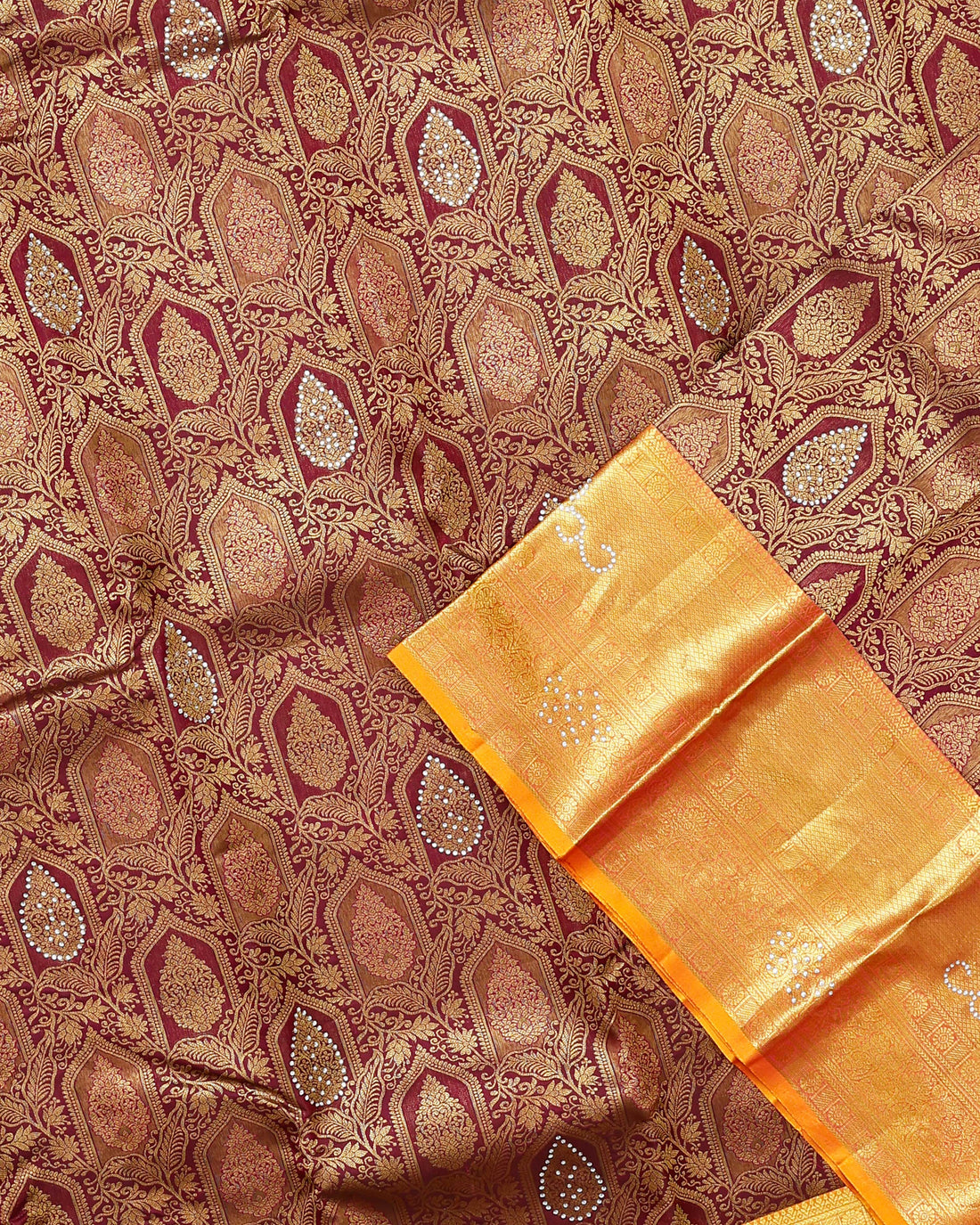 Niranjana Exclusive Handloom Silk Saree with Intricate Zari Weave & Traditional Motifs - Maroon