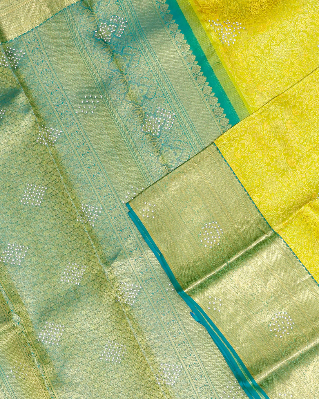 Niranjana Silk Saree with Intricate Zari Weave and Embellished Motifs - Green