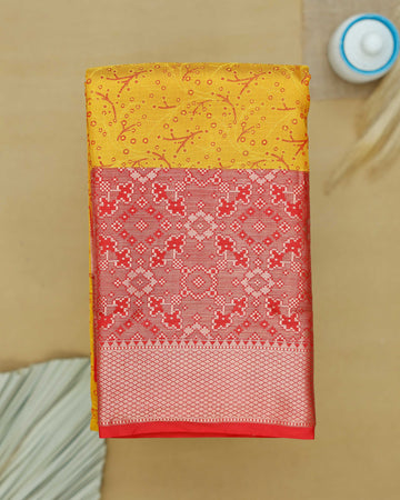 Yellow Colour Niranjana Silk Saree