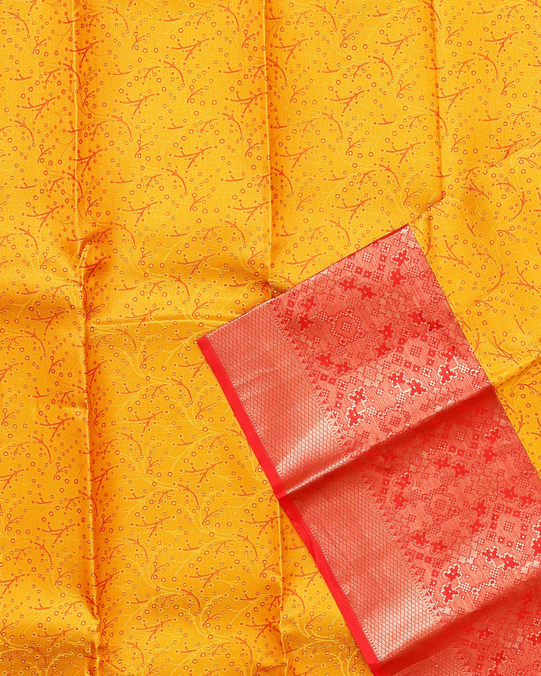 Niranjana Silk Saree with Intricate Zari Weaving and Elaborate Contrast Border - Yellow